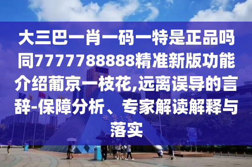 大三巴一肖一碼一特是正品嗎同7777788888精準(zhǔn)新版功能介紹葡京一枝花,遠(yuǎn)離誤導(dǎo)的言辭-保障分析、專家解讀解釋與落實(shí)