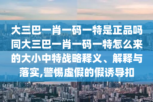 大三巴一肖一碼一特是正品嗎同大三巴一肖一碼一特怎么來(lái)的大小中特戰(zhàn)略釋義、解釋與落實(shí),警惕虛假的假誘導(dǎo)扣