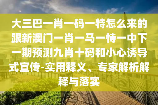 大三巴一肖一碼一特怎么來(lái)的跟新澳門一肖一馬一恃一中下一期預(yù)測(cè)九肖十碼和小心誘導(dǎo)式宣傳-實(shí)用釋義、專家解析解釋與落實(shí)