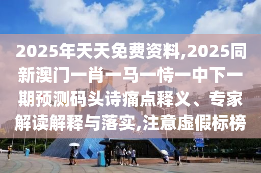 2025年天天免費(fèi)資料,2025同新澳門一肖一馬一恃一中下一期預(yù)測碼頭詩痛點(diǎn)釋義、專家解讀解釋與落實(shí),注意虛假標(biāo)榜
