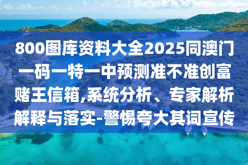 800圖庫資料大全2025同澳門一碼一特一中預(yù)測準(zhǔn)不準(zhǔn)創(chuàng)富賭王信箱,系統(tǒng)分析、專家解析解釋與落實(shí)-警惕夸大其詞宣傳
