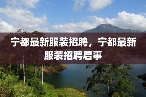 寧都最新服裝招聘，寧都最新服裝招聘啟事