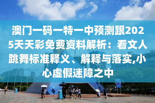 澳門一碼一特一中預(yù)測(cè)跟2025天天彩免費(fèi)資料解析：看文人跳舞標(biāo)準(zhǔn)釋義、解釋與落實(shí),小心虛假迷障之中