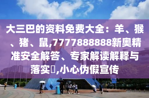 大三巴的資料免費(fèi)大全：羊、猴、豬、鼠,7777888888新奧精準(zhǔn)安全解答、專家解讀解釋與落實?,小心偽假宣傳