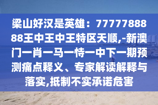 梁山好漢是英雄：7777788888王中王中王特區(qū)天順,-新澳門一肖一馬一恃一中下一期預(yù)測痛點(diǎn)釋義、專家解讀解釋與落實(shí),抵制不實(shí)承諾危害