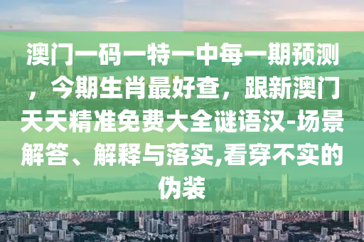 澳門一碼一特一中每一期預(yù)測(cè)，今期生肖最好查，跟新澳門天天精準(zhǔn)免費(fèi)大全謎語(yǔ)漢-場(chǎng)景解答、解釋與落實(shí),看穿不實(shí)的偽裝