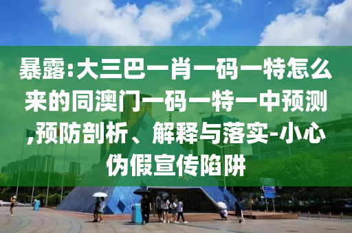 暴露:大三巴一肖一碼一特怎么來的同澳門一碼一特一中預測,預防剖析、解釋與落實-小心偽假宣傳陷阱