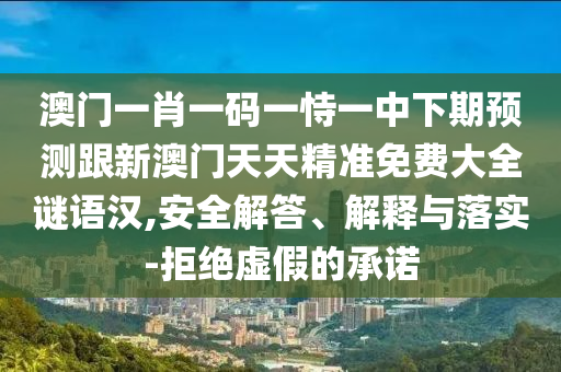 澳門一肖一碼一恃一中下期預(yù)測(cè)跟新澳門天天精準(zhǔn)免費(fèi)大全謎語漢,安全解答、解釋與落實(shí)-拒絕虛假的承諾