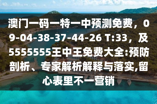 澳門一碼一特一中預(yù)測免費，09-04-38-37-44-26 T:33，及5555555王中王免費大全:預(yù)防剖析、專家解析解釋與落實,留心表里不一營銷