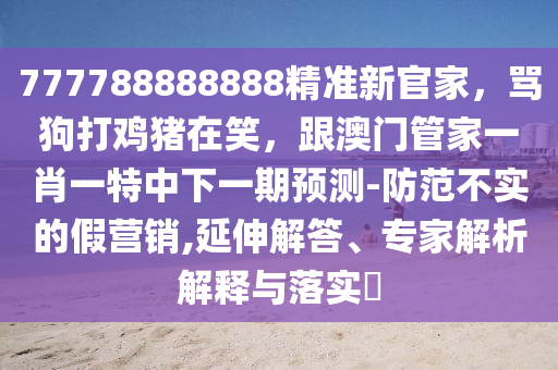777788888888精準(zhǔn)新官家，罵狗打雞豬在笑，跟澳門管家一肖一特中下一期預(yù)測-防范不實的假營銷,延伸解答、專家解析解釋與落實?