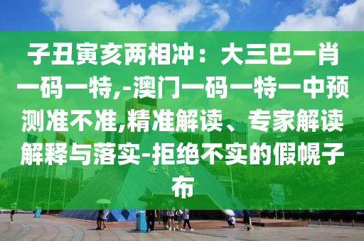 子丑寅亥兩相沖：大三巴一肖一碼一特,-澳門一碼一特一中預(yù)測準(zhǔn)不準(zhǔn),精準(zhǔn)解讀、專家解讀解釋與落實-拒絕不實的假幌子布