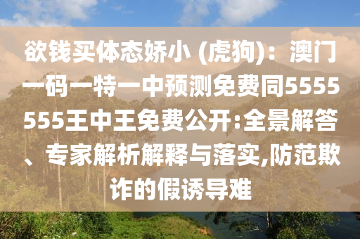 欲錢買體態(tài)嬌小 (虎狗)：澳門一碼一特一中預(yù)測免費同5555555王中王免費公開:全景解答、專家解析解釋與落實,防范欺詐的假誘導(dǎo)難