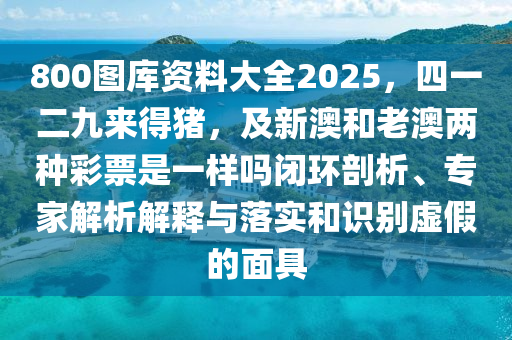 800圖庫資料大全2025，四一二九來得豬，及新澳和老澳兩種彩票是一樣嗎閉環(huán)剖析、專家解析解釋與落實(shí)和識(shí)別虛假的面具