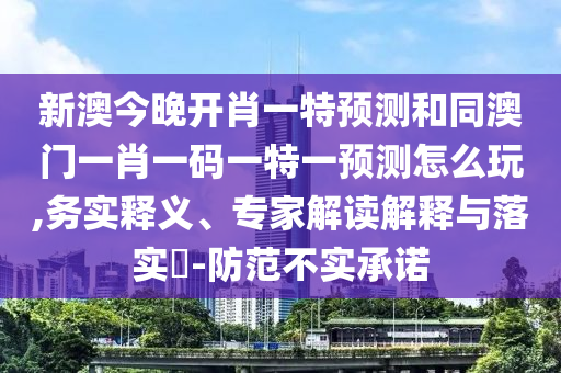 新澳今晚開肖一特預(yù)測(cè)和同澳門一肖一碼一特一預(yù)測(cè)怎么玩,務(wù)實(shí)釋義、專家解讀解釋與落實(shí)?-防范不實(shí)承諾