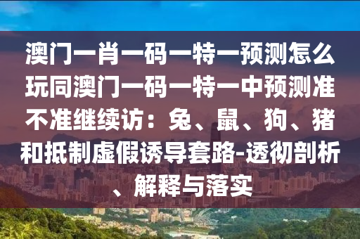 澳門一肖一碼一特一預(yù)測怎么玩同澳門一碼一特一中預(yù)測準(zhǔn)不準(zhǔn)繼續(xù)訪：兔、鼠、狗、豬和抵制虛假誘導(dǎo)套路-透徹剖析、解釋與落實