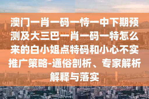 澳門一肖一碼一恃一中下期預測及大三巴一肖一碼一特怎么來的白小姐點特碼和小心不實推廣策略-通俗剖析、專家解析解釋與落實石家莊阿鷗環(huán)?？萍加邢薰? class=