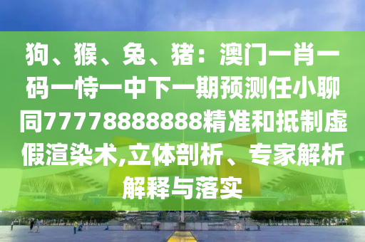 狗、猴、兔、豬：澳門一肖一碼一恃一中下一期預(yù)測任小聊同77778888888精準(zhǔn)和抵制虛假渲染術(shù),立體剖析、專家解析解釋與落實
