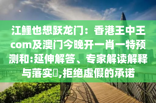 江鯉也想躍龍門：香港王中王com及澳門今晚開一肖一特預測和:延伸解答、專家解讀解釋與落實?,拒絕虛假的承諾