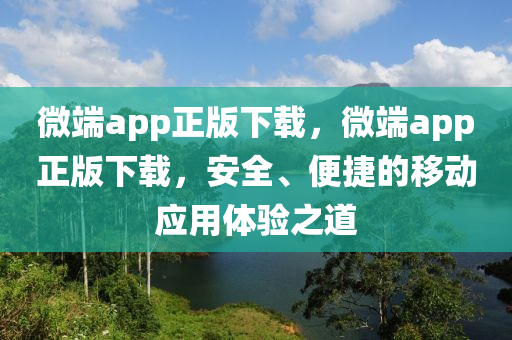 微端app正版下載，微端app正版下載，安全、便捷的移動應用體驗之道石家莊阿鷗環(huán)?？萍加邢薰? class=