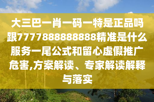 大三巴一肖一碼一特是正品嗎跟7777888888888精準是什么服務(wù)一尾公式和留心虛假推廣危害,方案解讀、專家解讀解釋與落實