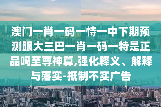 澳門一肖一碼一恃一中下期預測跟大三巴一肖一碼一特是正品嗎至尊神算,強化釋義、解釋與落實-抵制不實廣告